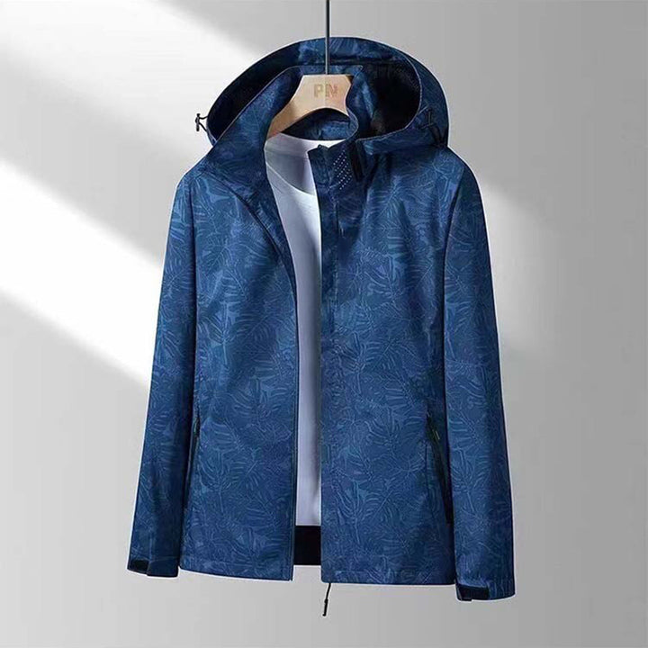 Windproof Ladies Jacket with Hood - Ayla-Marine Blue-M-Nora Luxe