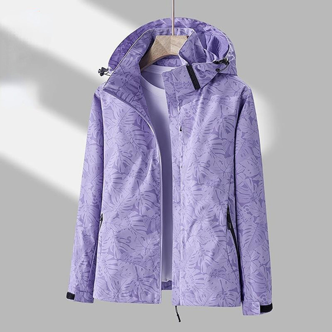 Windproof Ladies Jacket with Hood - Ayla-Purple-M-Nora Luxe