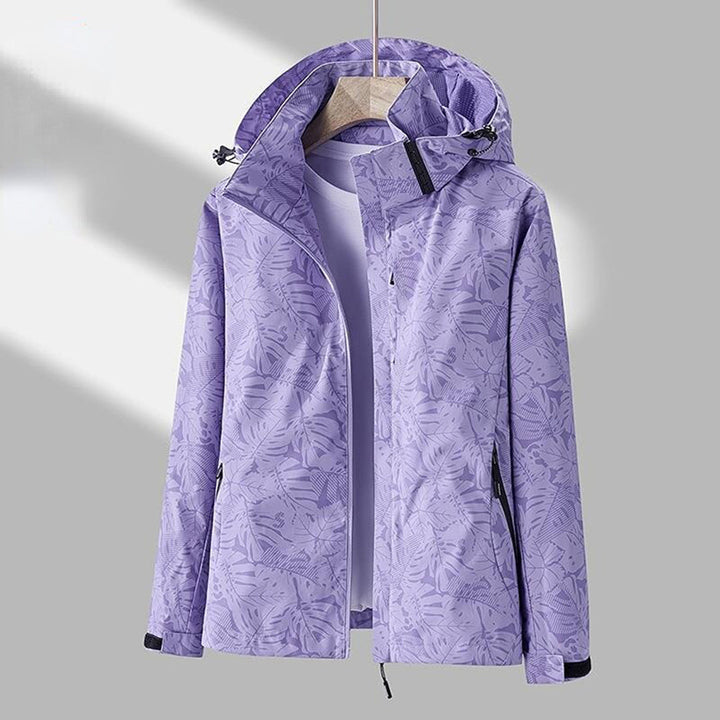 Windproof Ladies Jacket with Hood - Ayla-Purple-M-Nora Luxe