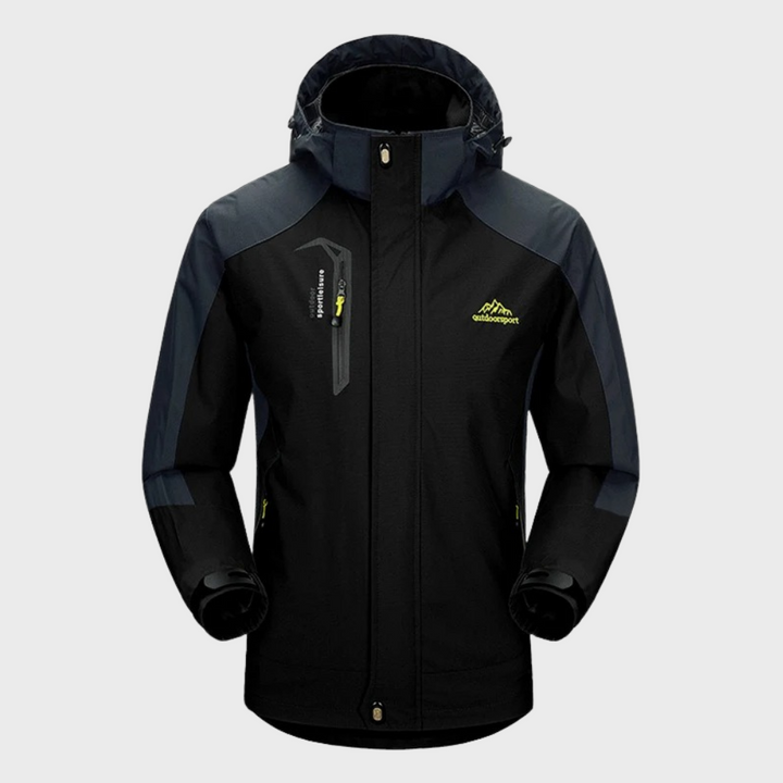 Windproof Men's Jacket - AquaShield-Black-L-Nora Luxe