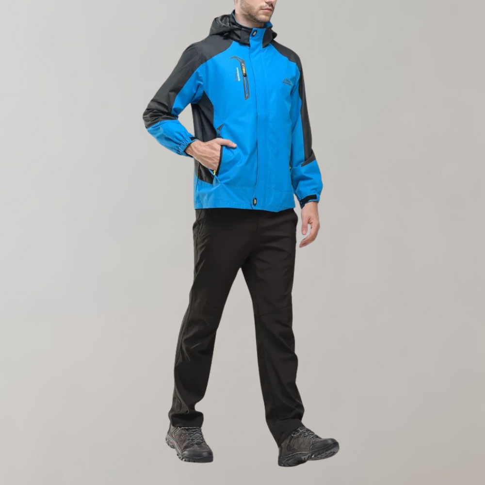 Windproof Men's Jacket - AquaShield-Blue-L-Nora Luxe