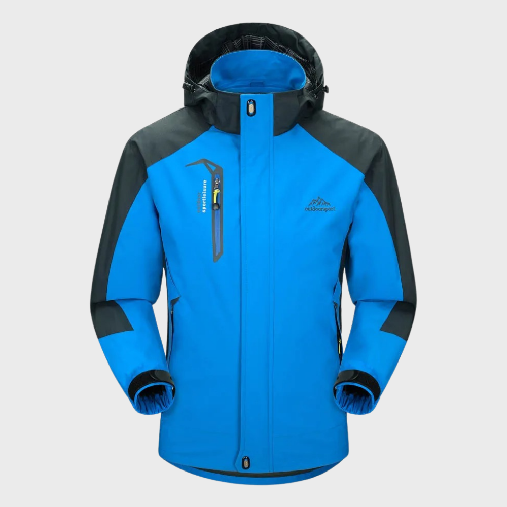Windproof Men's Jacket - AquaShield-Blue-L-Nora Luxe