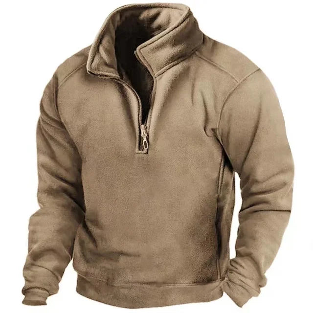 Windproof Men's Sweater - Larsen-Khaki-S-Nora Luxe