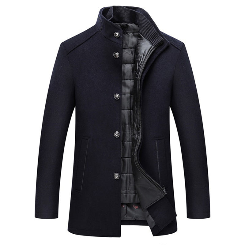 Windproof Striped Men's Jacket - Logan™-Marine blue-M-Nora Luxe