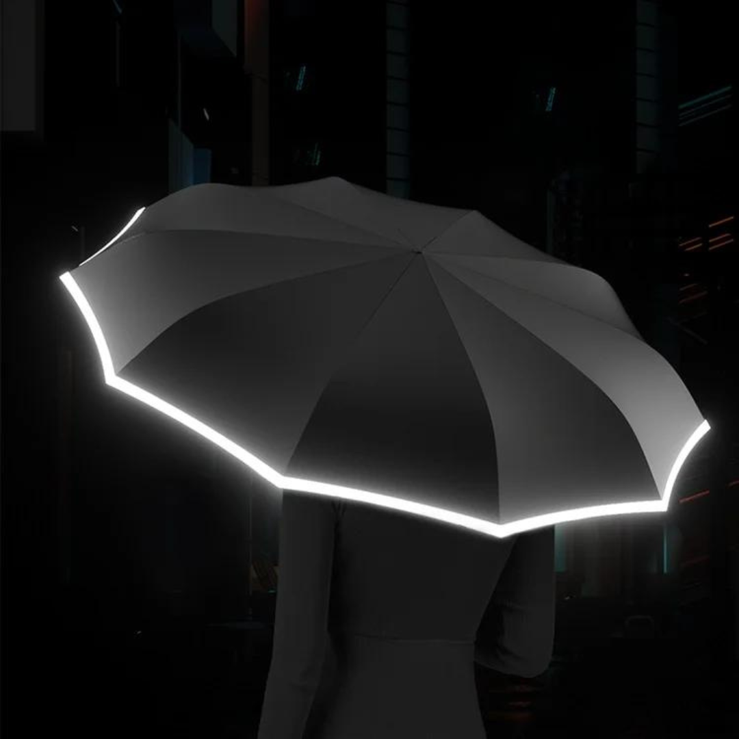Windproof Umbrella with Reflective Edge - StormGuard-Green-Nora Luxe