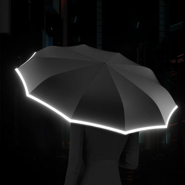 Windproof Umbrella with Reflective Edge - StormGuard-Green-Nora Luxe