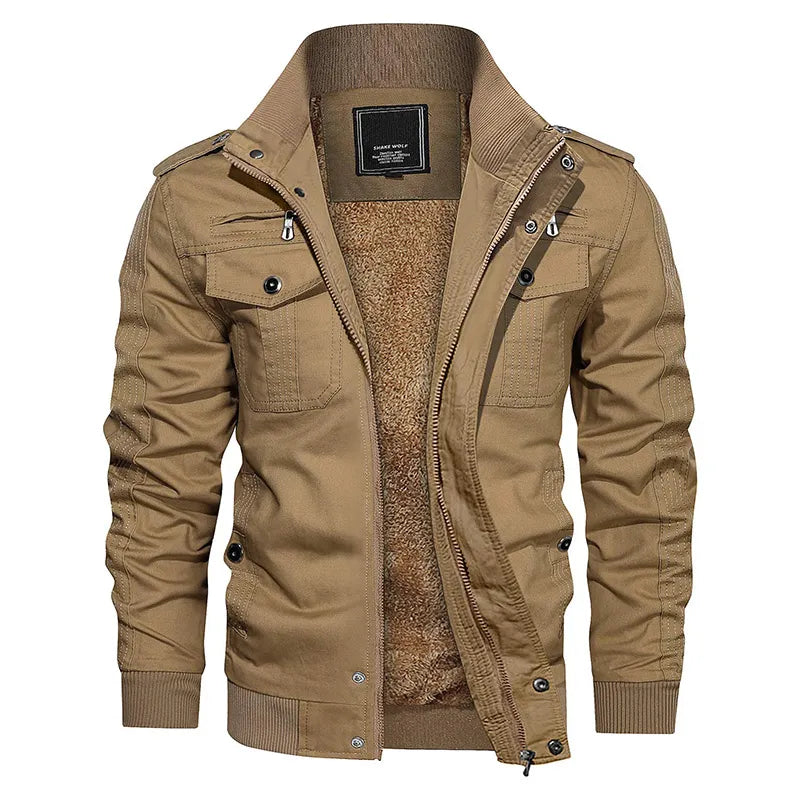 Windproof Utility Jacket for Men - Oliver-Khaki-M-Nora Luxe