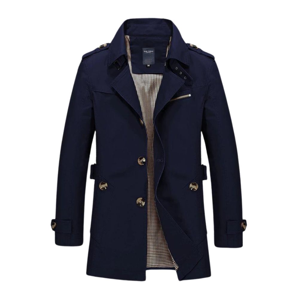 Windproof Winter Jacket for Men - Viktor-Dark Blue-XS-Nora Luxe