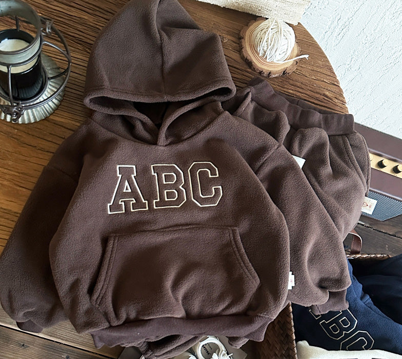 Winter children's clothing set with fur lining-Brown-12 months-Nora Luxe