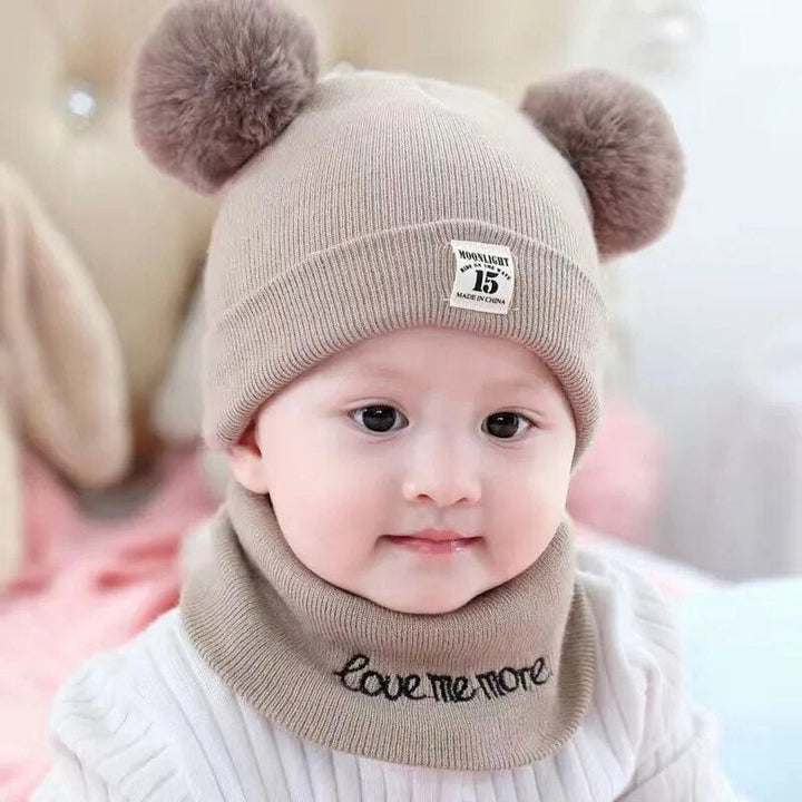 Winter Children's Hat with Pom-Pom-Coffee-Nora Luxe