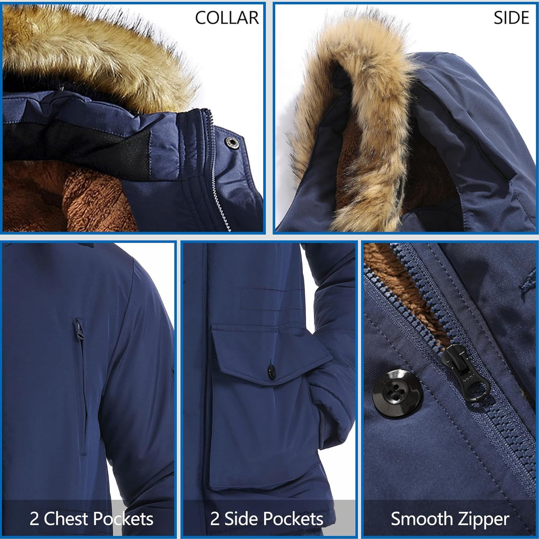 Winter coat with removable hood for men - Gabriel-Black-S-Nora Luxe