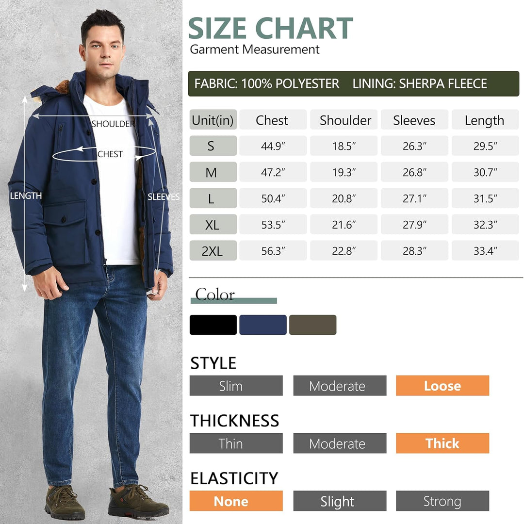 Winter coat with removable hood for men - Gabriel-Black-S-Nora Luxe