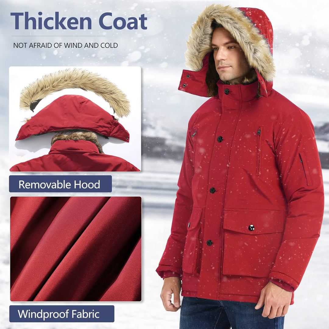 Winter coat with removable hood for men - Gabriel-Black-S-Nora Luxe