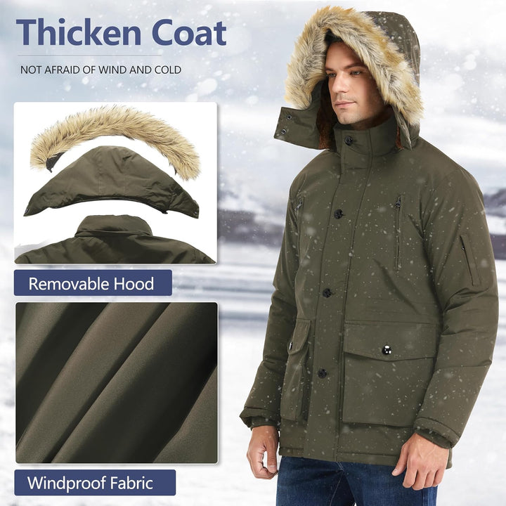 Winter coat with removable hood for men - Gabriel-Black-S-Nora Luxe