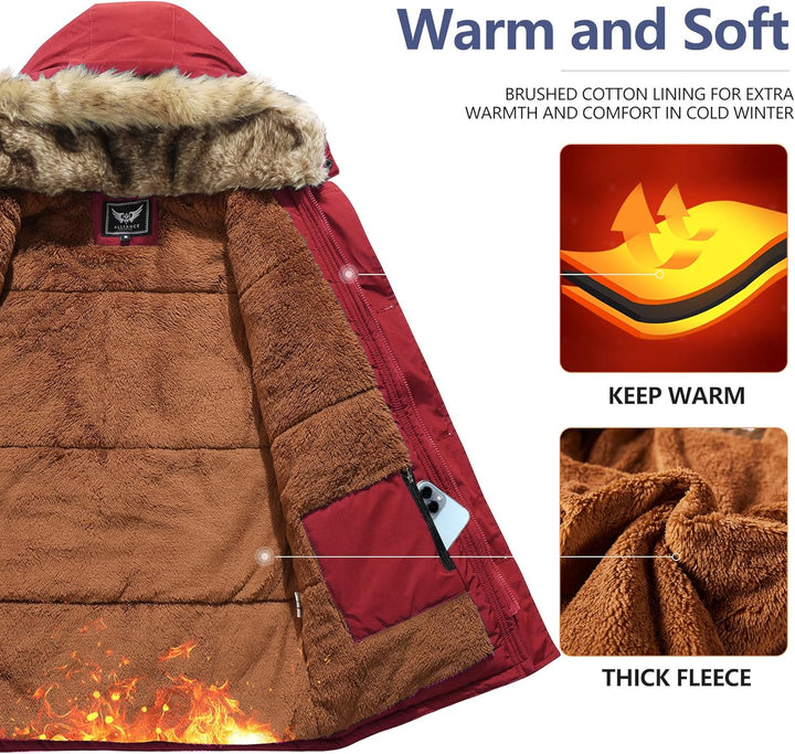 Winter coat with removable hood for men - Gabriel-Black-S-Nora Luxe