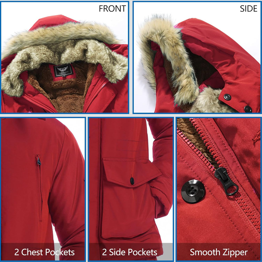 Winter coat with removable hood for men - Gabriel-Black-S-Nora Luxe