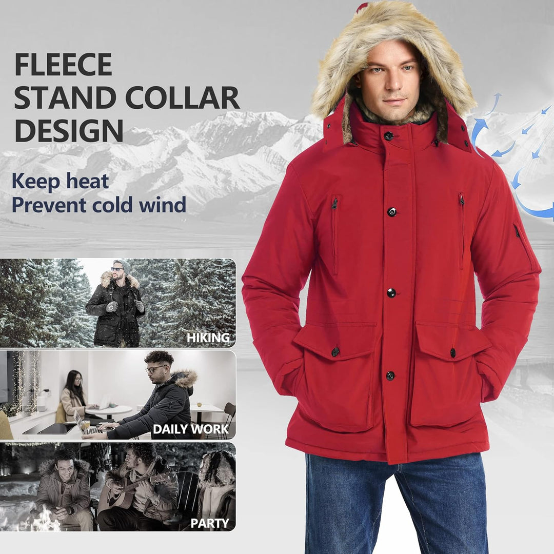 Winter coat with removable hood for men - Gabriel-Black-S-Nora Luxe