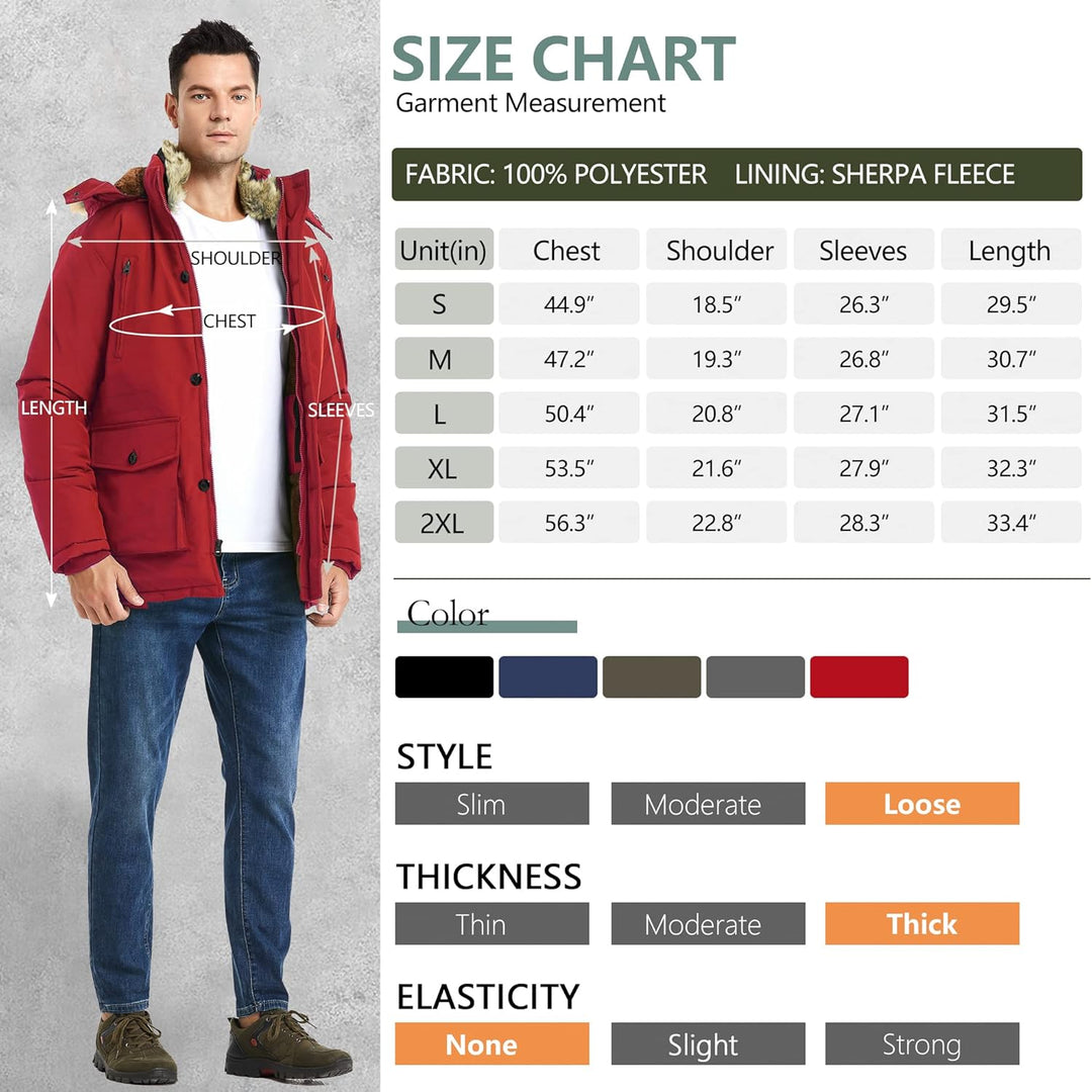 Winter coat with removable hood for men - Gabriel-Black-S-Nora Luxe