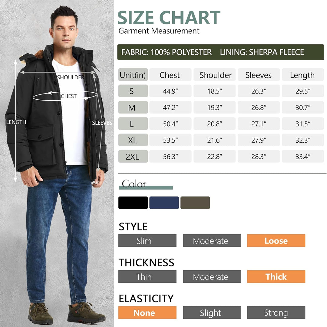 Winter coat with removable hood for men - Gabriel-Black-S-Nora Luxe