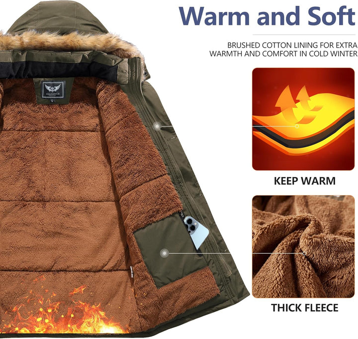 Winter coat with removable hood for men - Gabriel-Black-S-Nora Luxe