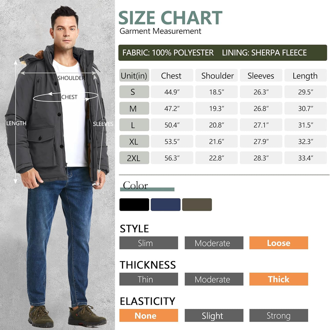 Winter coat with removable hood for men - Gabriel-Black-S-Nora Luxe