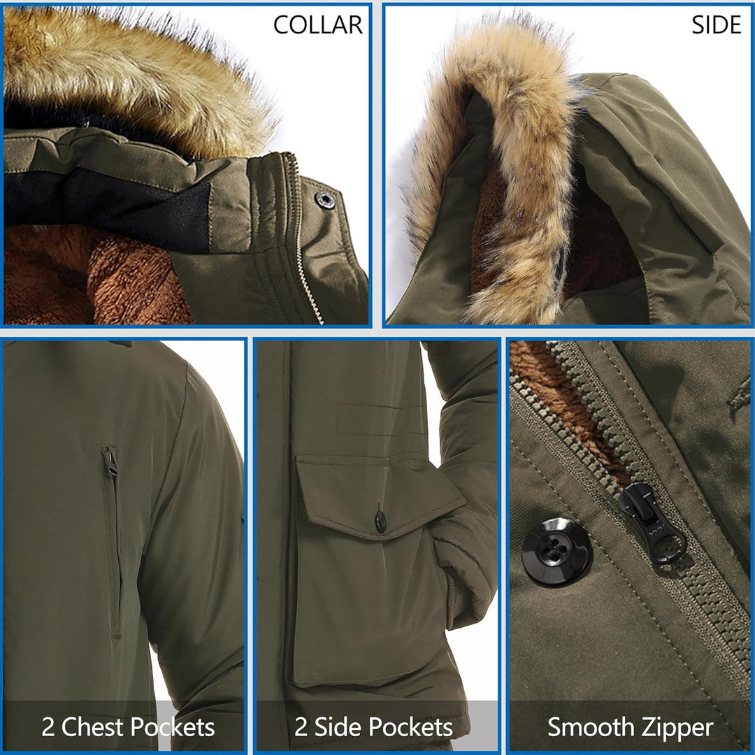Winter coat with removable hood for men - Gabriel-Black-S-Nora Luxe