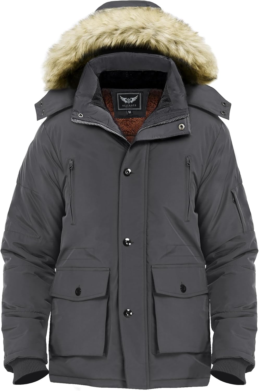 Winter coat with removable hood for men - Gabriel-Gray-S-Nora Luxe