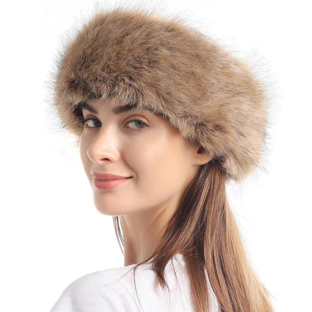 Winter Headband made of Imitation Fur – Olga-Raccoon-Nora Luxe