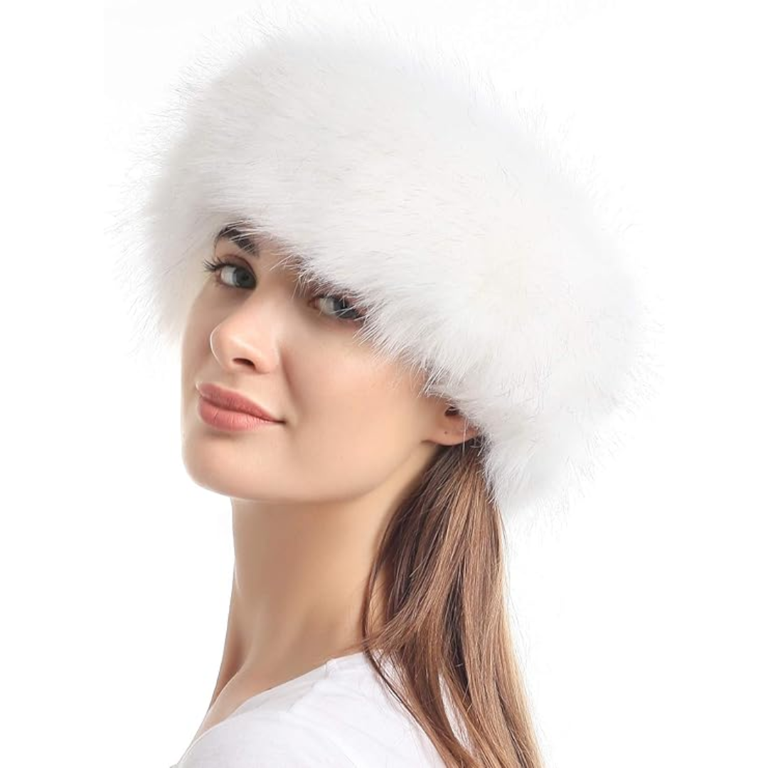 Winter Headband made of Imitation Fur – Olga-White-Nora Luxe