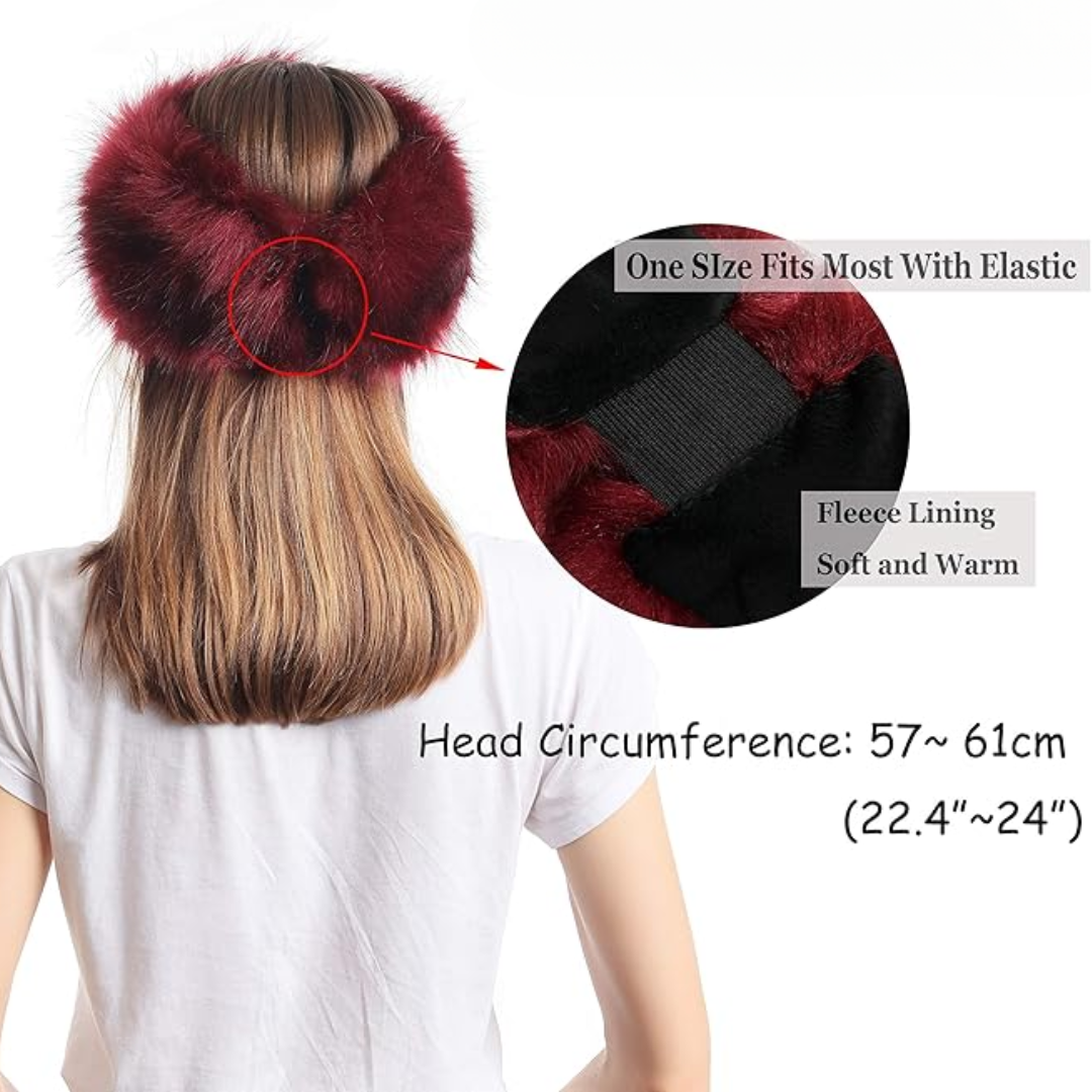 Winter Headband made of Imitation Fur – Olga-White-Nora Luxe