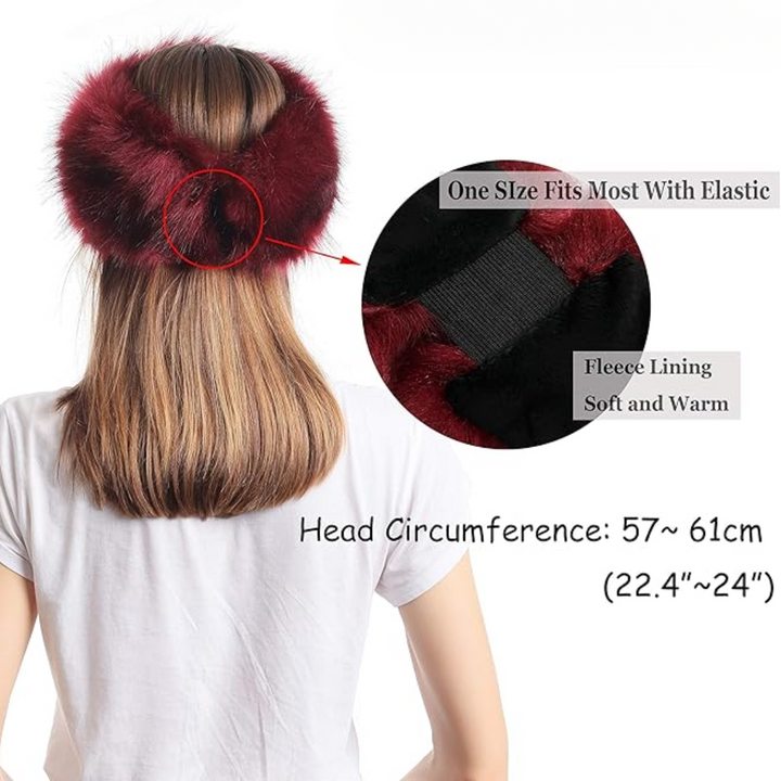 Winter Headband made of Imitation Fur – Olga-White-Nora Luxe