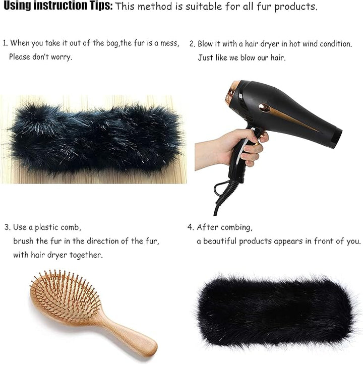 Winter Headband made of Imitation Fur – Olga-White-Nora Luxe