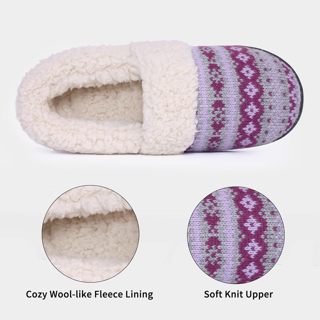 Winter Knitted Slippers - CozyCloud-Black-4.5-Nora Luxe