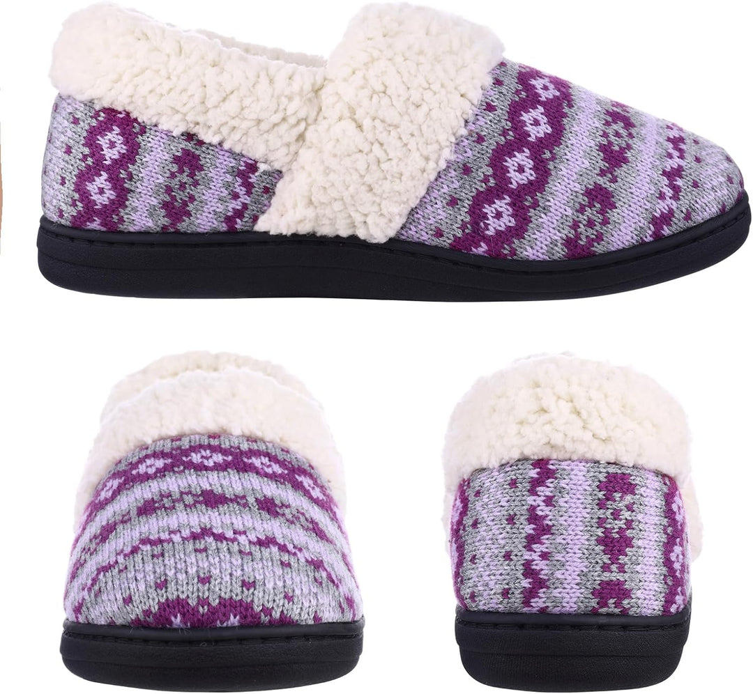 Winter Knitted Slippers - CozyCloud-Black-4.5-Nora Luxe