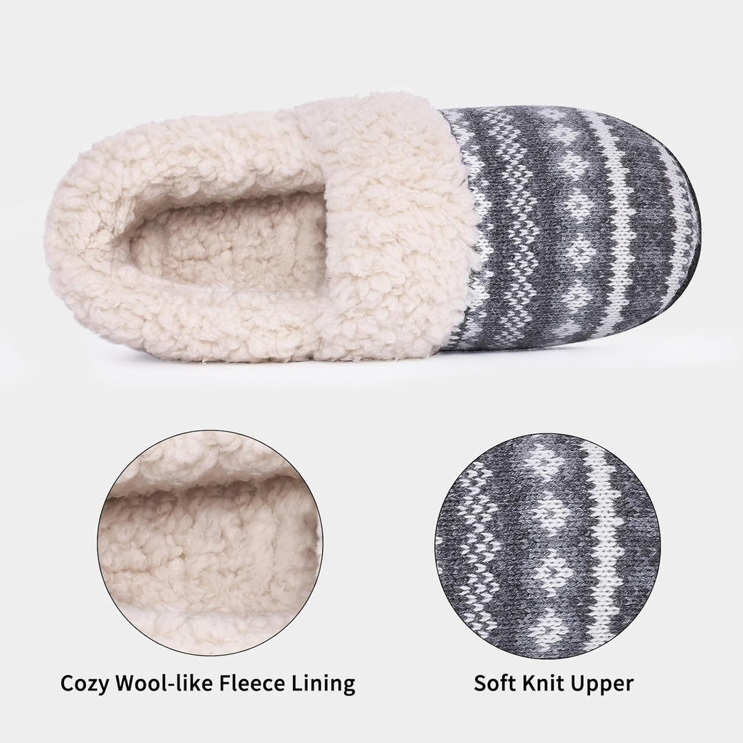 Winter Knitted Slippers - CozyCloud-Black-4.5-Nora Luxe