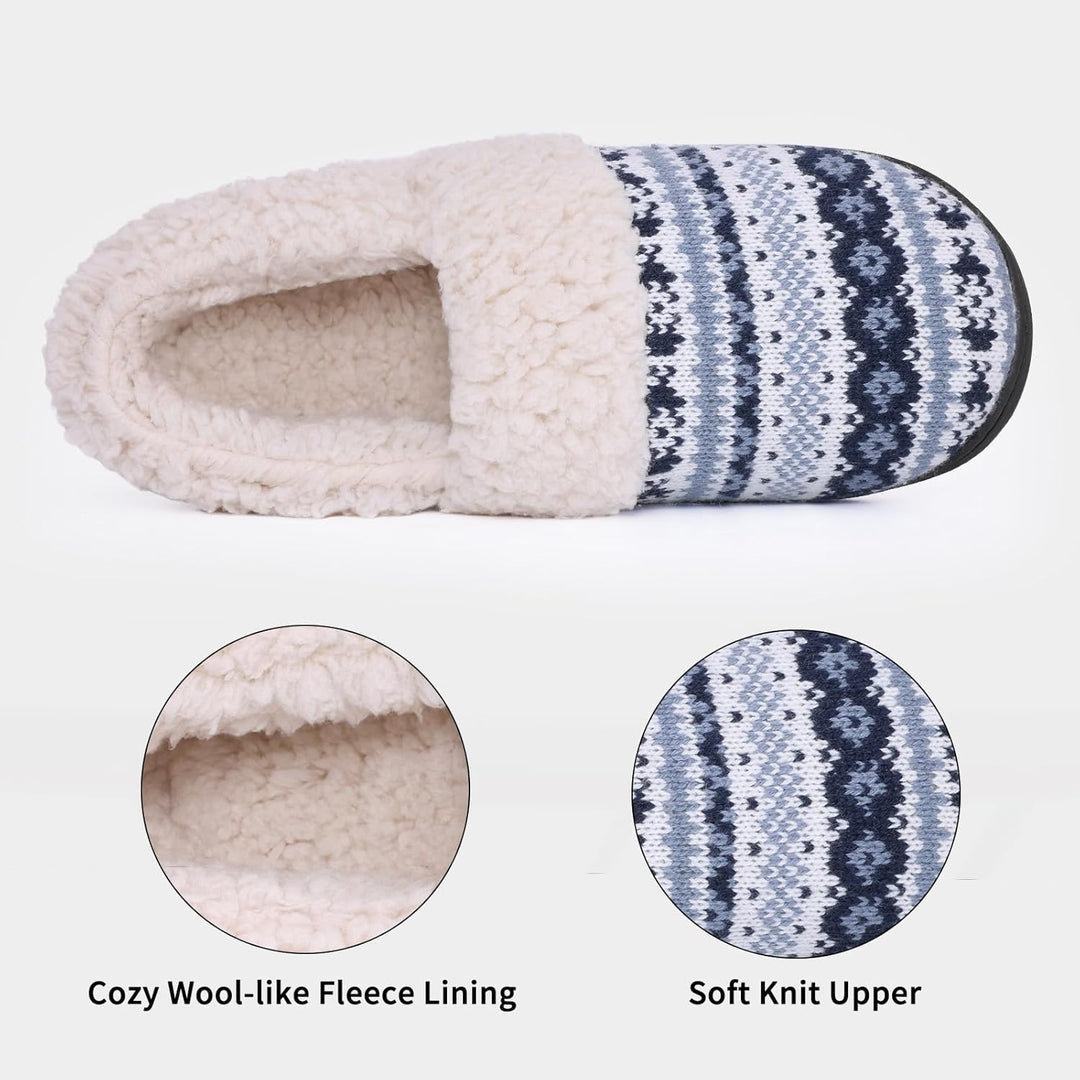 Winter Knitted Slippers - CozyCloud-Black-4.5-Nora Luxe