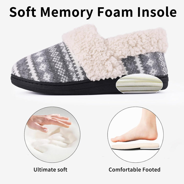 Winter Knitted Slippers - CozyCloud-Black-4.5-Nora Luxe