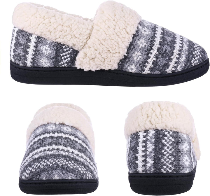 Winter Knitted Slippers - CozyCloud-Black-4.5-Nora Luxe