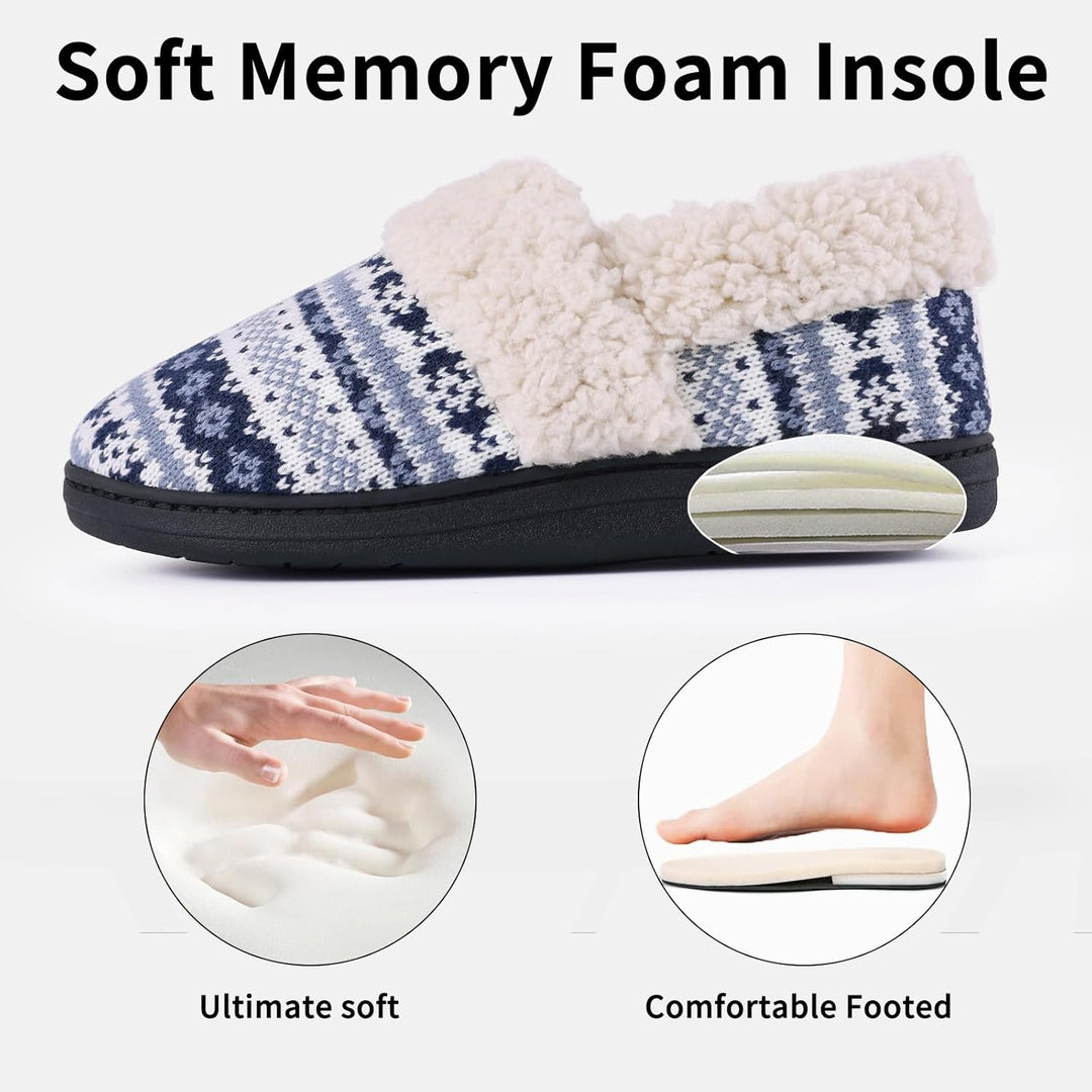 Winter Knitted Slippers - CozyCloud-Black-4.5-Nora Luxe