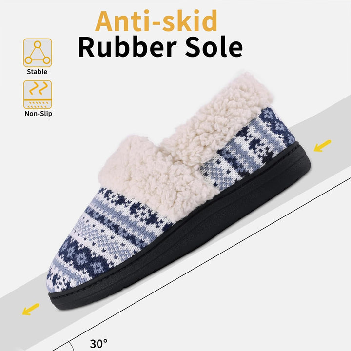 Winter Knitted Slippers - CozyCloud-Black-4.5-Nora Luxe