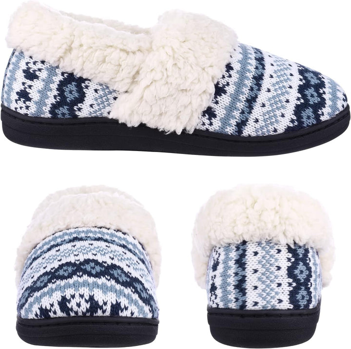Winter Knitted Slippers - CozyCloud-Black-4.5-Nora Luxe
