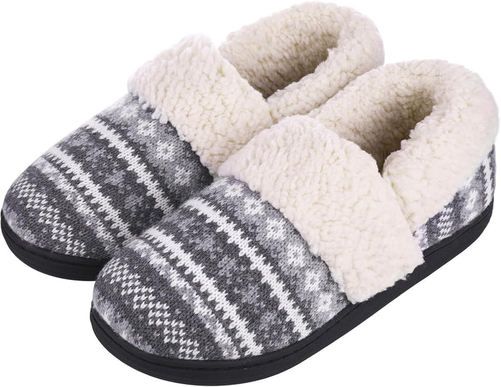 Winter Knitted Slippers - CozyCloud-Gray-4.5-Nora Luxe