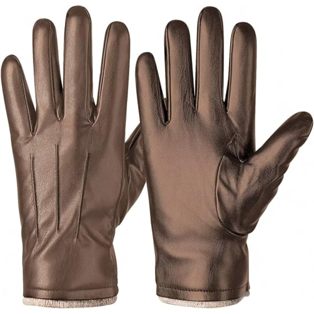 Winter Learning Touchscreen Gloves - TouchLuxe-Khaki-S-Nora Luxe