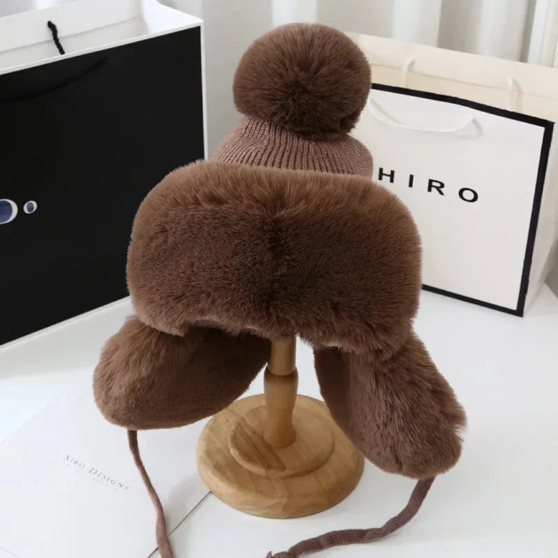 Winter Shield Earflap Ski Hat for Women - Tressa-Brown-Nora Luxe