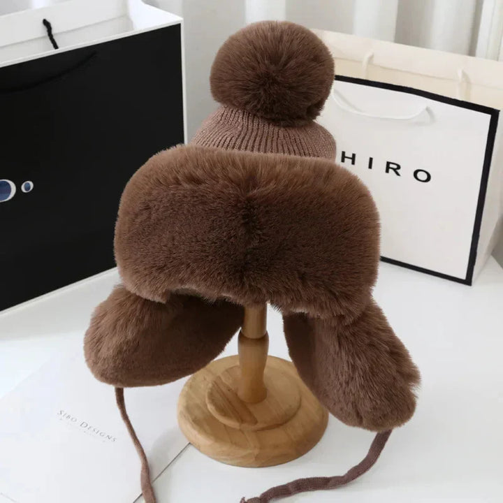 Winter Shield Earflap Ski Hat for Women - Tressa-Brown-Nora Luxe