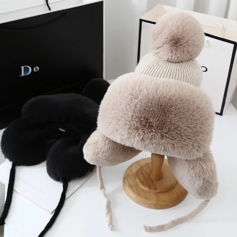 Winter Shield Earflap Ski Hat for Women - Tressa-Pink-Nora Luxe