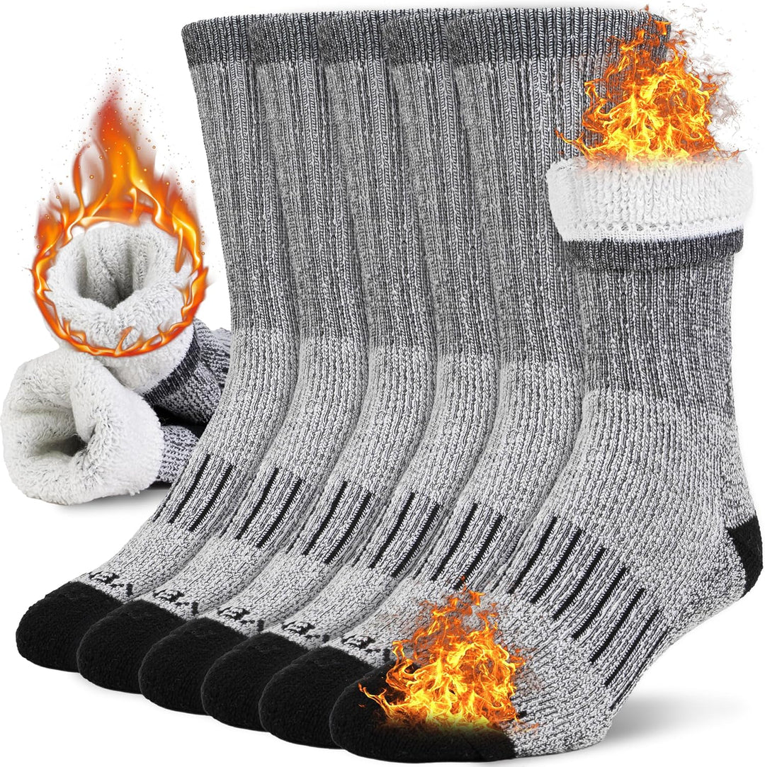Winter Thermal Boot Socks - HeatGrip-6 pairs of mixed colours-Nora Luxe