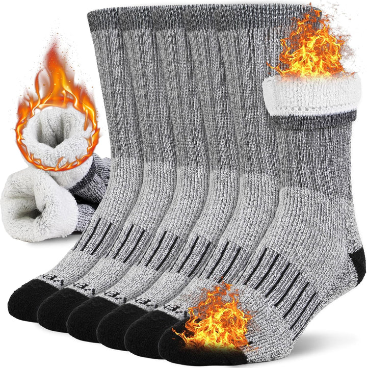 Winter Thermal Boot Socks - HeatGrip-6 pairs of mixed colours-Nora Luxe