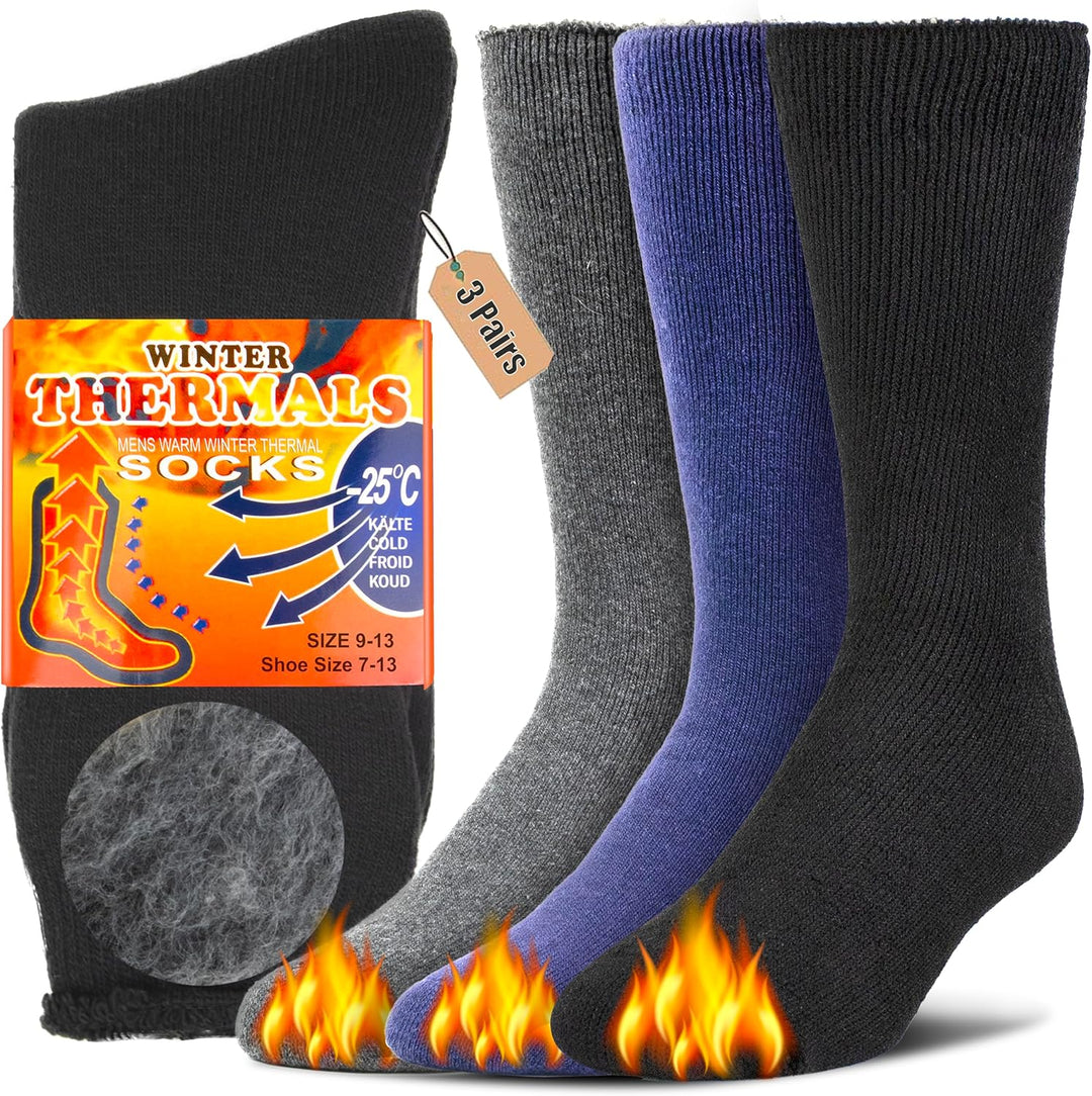 Winter Thermal Boot Socks - HeatGrip-6 pairs of mixed colours-Nora Luxe