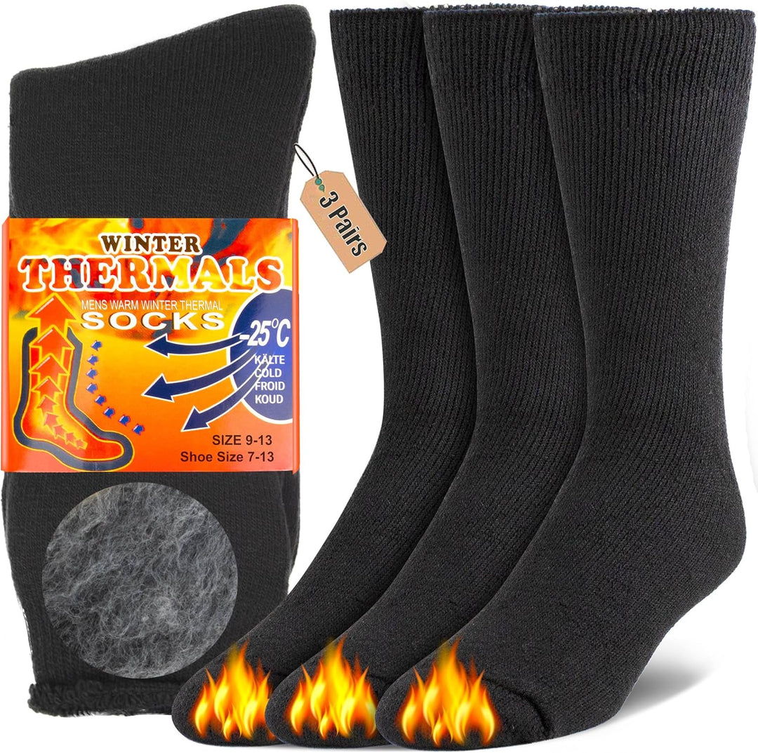Winter Thermal Boot Socks - HeatGrip-6 pairs of mixed colours-Nora Luxe